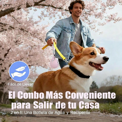Botella Antiderramable Portátil de Acero para Perros de 100 oz